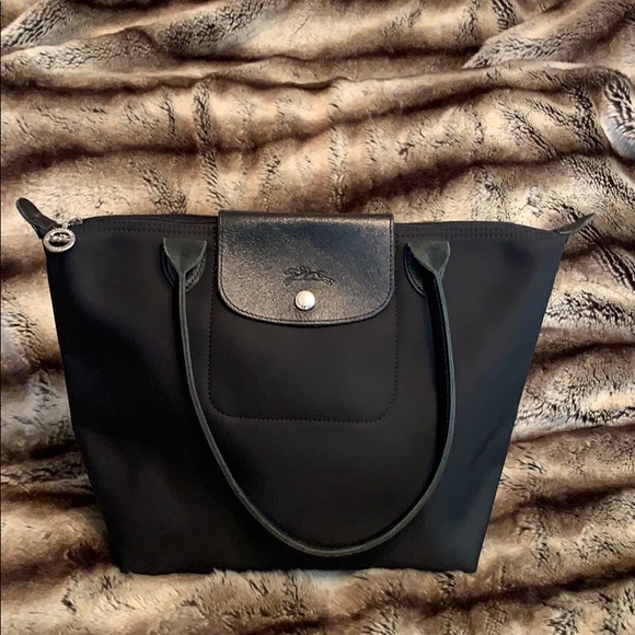 Longchamp Handbags - Longchamp Le Pilage Black Nylon Tote